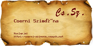 Cserni Szimóna névjegykártya